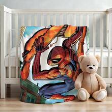 1pc Cartoon Character Printed Blanket,Superhero Movie Print Blanket,Retro Cartoon Style Throw Blanket,Cartoon Character Printed Blanket,All-Season Universal Nap Blanket,Character Home Decor Blanket,Modern Fashion Gift Suitable For Home Bedroom Bed Sofa Office Lunch Break Cover Picnic Blanket - Nhiều màu - Xem 4