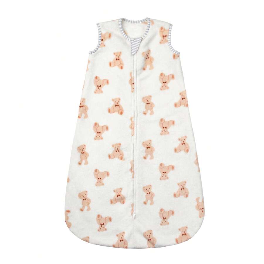 1.5 Tog Flannel Baby Sleeping Sack Warm Toddler Sleeping Bag For All Season - Bear - View 1