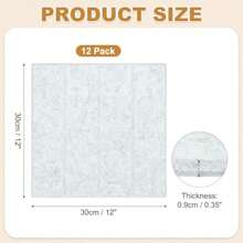 PATIKIL - Paquete de 12 azulejos de pared de fieltro 12 x 12 pulgadas paneles de tablero de anuncios autoadhesivos para decoración del hogar oficina fotos color - Gris - Ver 3