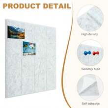 PATIKIL - Paquete de 12 azulejos de pared de fieltro 12 x 12 pulgadas paneles de tablero de anuncios autoadhesivos para decoración del hogar oficina fotos color - Gris - Ver 4
