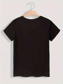 Valentine's Day T-Shirt, Short Sleeve, Round Neck, Casual Top For Summer And Spring, Women's Clothing, Women's T-Shirts - 黑色 - 查看 4