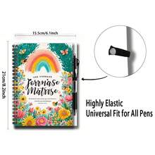 1 Cuaderno espiral con diseño floral arcoíris artístico, 100 páginas (50 hojas). Un compañero útil para el trabajo, el estudio, la planificación diaria y la escritura. Un regalo de graduación o cumpleaños pensativo, que agrega un toque vibrante a tu vida, ya sea para tomar notas o para escribir libremente. - C - Ver 3