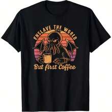 Printed T-Shirt For Men And Women - Black - View 1