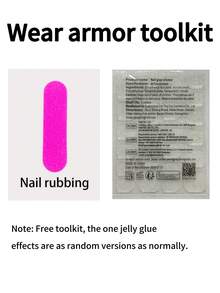10片手工全包杏仁形穿戴甲，熱粉色，Y2K甜酷辣妹風，可拆卸可重複使用，四種尺寸可選，適合女性與女孩日常佩戴、聚會與Cosplay，附果凍膠與指甲锉 - 玫紅色 - 查看 8
