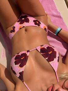 New 2026 Printed Bikini, Halter Neck, Adjustable Straps, Triangle Cup, Sexy Vacation Bikini, Women's Swimsuit - FF1334-RO - Xem 11
