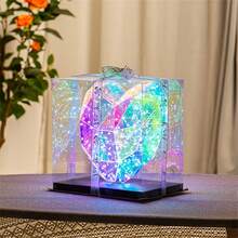 22cm Tall Romantic Colorful Heart-Shaped Gift Box Light, USB Powered Multicolor Heart LED Lamp, Suitable For Wedding Party Decor, Fit For Valentine's Day, Christmas, Halloween, Thanksgiving, Outdoor And Bedroom Ambiance Lighting - Heart-shaped Cake Box - View 2