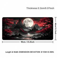 1pc Dark Moon Pattern Oversized Durable Gaming Keyboard Pad Gaming Table Pad Office Keyboard Pad Laptop Mouse Pad Learning Table Pad - Precise Stitching Back Rubber XL XXL - Perfect For Home Office Work Game Room Back-To-School Accessories - View 15