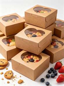 Hộp đựng bánh mì, bánh macaron, bánh quy, bánh donut trong suốt có cửa sổ (6 chiếc/12 chiếc), thích hợp cho tiệm bánh, bánh ngọt, sô cô la, bánh quy, hộp đựng tráng miệng, thích hợp cho sinh nhật, tiệc tùng, đám cưới. - 663 - Xem 6
