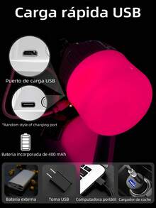 4pcs/2pcs/1pc Multi-Function LED Bulb Camping Light, Super Bright USB Rechargeable Tent Lamp, Suitable For Camping Gear, Emergency Use And Yard Decoration - Cold White - View 4