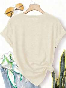 3 Camisetas de Algodón Estampadas a Doble Cara, Cómodas, Elegantes con Diseño Minimalista, Casuales y Versátiles, Estilo INS Life Is Better By Campfire, Camisetas Vintage% Algodón|Moda Urbana Local de Primavera/Verano||Uso Casual Diario Primavera Verano Moderno Moldeador|Conjunto de verano para mujer, ropa de vacaciones|Blusas elegantes para mujer, ropa de primavera, blusas de verano. - Negro - Ver 1