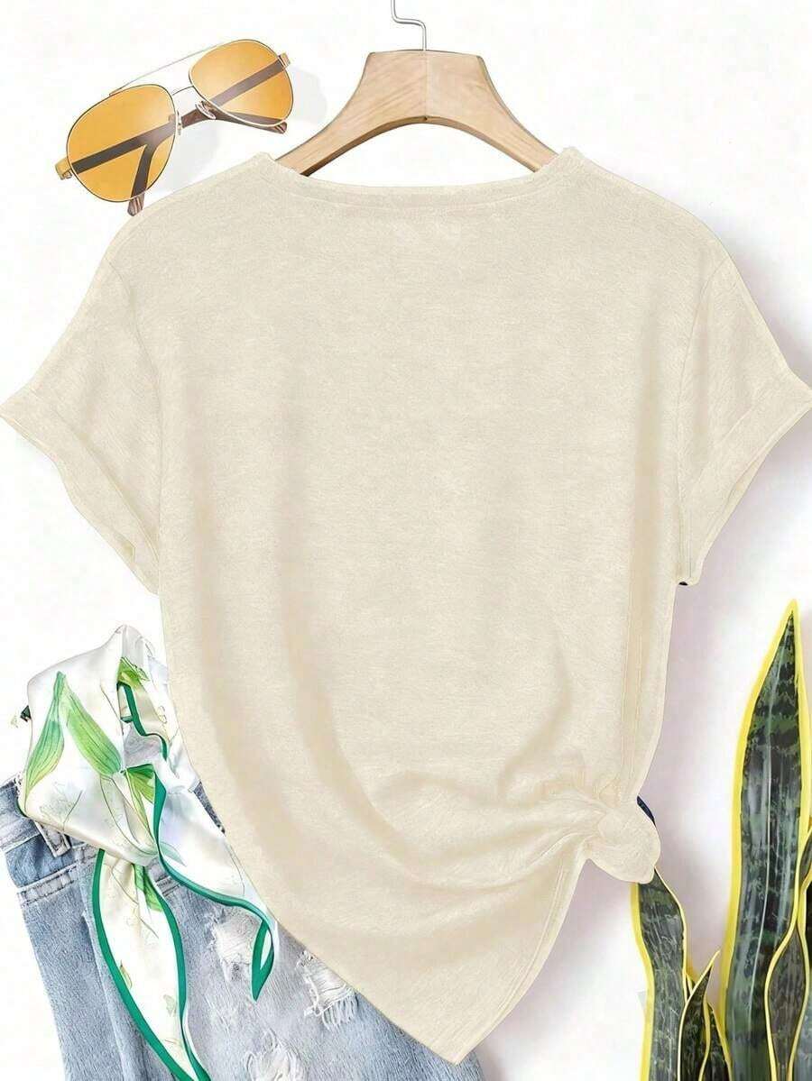 3 Camisetas de Algodón Estampadas a Doble Cara, Cómodas, Elegantes con Diseño Minimalista, Casuales y Versátiles, Estilo INS Life Is Better By Campfire, Camisetas Vintage% Algodón|Moda Urbana Local de Primavera/Verano||Uso Casual Diario Primavera Verano Moderno Moldeador|Conjunto de verano para mujer, ropa de vacaciones|Blusas elegantes para mujer, ropa de primavera, blusas de verano. - Negro - Ver 1