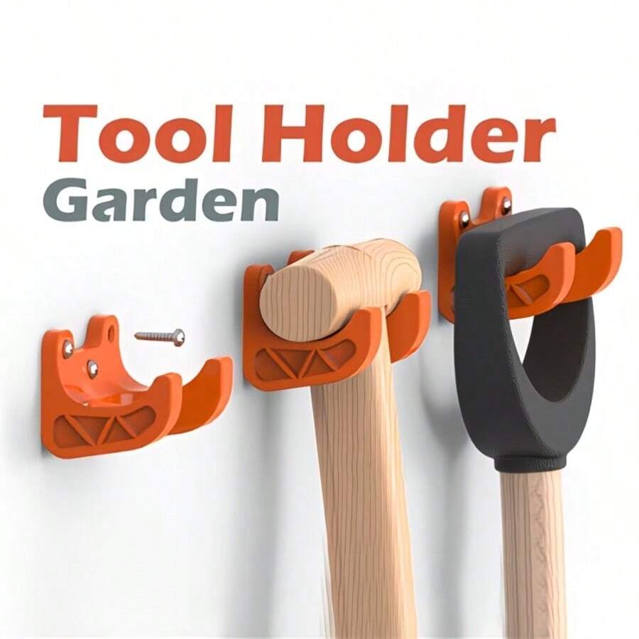 2/4/6pcs Heavy Duty 35mm Thick Steel Garden Tool Organizer Rack - Wall Mounted Garage/Shed Storage | Screw-Fixed Shovel/Rake/Broom Holder, Space-Saving Tool Rack, Father's Day Gift - A - View 1