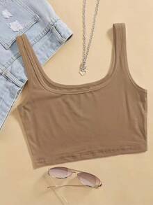 Top tank corto unicolor - Camel - Ver 6
