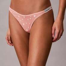 Calvin Klein Calvinklein Icon Logo Dipped String Thong Underwear  Women  Panties QD5157 - Hoa rơi, san hô, hạnh nhân - Xem 1