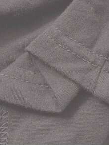 Plus Pantalones de pijama de pierna recta con cintura elástica y cordón para mujer de talla grande, pantalones de estar por casa de unicolor, para otoño e invierno - Gris - Ver 3