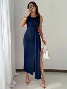 Women Midi Dresses - 海軍藍 - 查看 8
