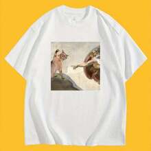 Nueva Colección Casual Verano 2026: Camiseta Blanca con Estampado de Frutas Tropicales, Ropa Casual para Vacaciones en la Playa, Ideal para Vacaciones Informales en Fashion. - Blanco 3 - Ver 7