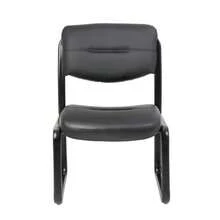 Boss B9539 Leather Sled Base Side Chair - Negro - Ver 6