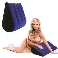 Triangular Flocked Inflatable Wedge Cushion, Portable Flocked Wedge Pillow For Intimate Positions, Foldable For Travel - Triangular Pillow - View 4