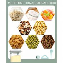 Dicht verschlossener, luftdichter 1700-ml-Aufbewahrungsbehälter (mit Löffel und Silikon-Dichtungsring) für Milchpulver – Stapelbare Aufbewahrungsbox, geeignet zur Aufbewahrung von Milchpulver, Mehl, Nüssen, Bohnen und Süßigkeiten; ideal für die heimische Küche und auf Reisen. - Weiss - Übersicht 6