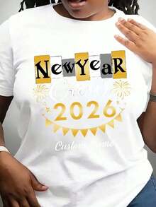 Suave, transpirable y ligero para comodidad durante todo el día. Camiseta personalizada para uso diario en Año Nuevo, camiseta para Nochevieja, camiseta de feliz año nuevo, camiseta para uso diario, camiseta familiar a juego, talla S, camiseta familiar de Año Nuevo. Cuello redondo clásico con un corte relajado que favorece todas las formas del cuerpo y es fácil de combinar con jeans, pantalones cortos y leggings. - Negro - Ver 6