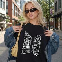 Women's T-Shirt Inspired By Arirang's World Tour - Lightweight And Breathable Knit Women's T-Shirt With A Visual Print Of The Korean Idol Group - Excellent Gift Choice For True ARMY Fans - Casual Everyday Wear - 黑色 - 查看 6