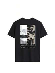 New Women's Summer T-Shirt, Casual Style With Slogan Print, Loose Fit, Round Neck, Short Sleeves, Apricot Color.  Top For Everyday Wear And Holidays, Pink - 黑色 - 查看 4