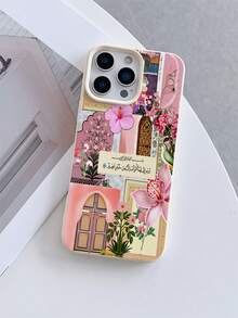 1件皮革紋理 TPU 防震手機殼，UV 花卉與建築拼貼圖案，適用於 iPhone 7/8/7 Plus/8 Plus/X/XS/XR/XS Max/11/11 Pro/11 Pro Max/12/12 Pro/12 Pro Max/12 Mini/13/13 Pro/13 Pro Max/13 Mini/14/14 Pro/14 Pro Max/14 Plus/15/15 Pro/15 Pro Max/15 Plus/16/16 Pro/16 Pro Max/16 Plus/17/17 Pro/17 Pro Max/Air - 彩色 - 查看 2
