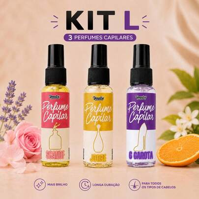 KIT 3 Perfumes para Cabelo (Diversos Modelos Premium)