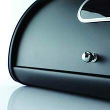 HILFA Stainless Steel Bread Box with Roll Up Lid with window For Easy Kitchen Counter Storage Bread Bin Holder 17.5X11.5X7.5 inch Matte Black SB330w-MB - Negro mate - Ver 6