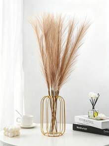 10-Piece Set Of Brown Large Fluffy Imitation Dandelion And Reed Grass, Bohemian Style Farmhouse Home Decor, Vase Filling Display, Living Room And Bedroom Home Decorations, Wedding Bride Party Decoration, Autumn Thanksgiving Decoration - Multicolor - View 10