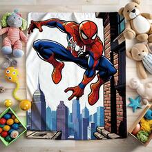 1pc S-Pider-Man Print Blanket,Retro Cartoon Style Throw Blanket,Cartoon Character Printed Blanket,All-Season Universal Nap Blanket,Character Home Decor Blanket,Modern Fashion Gift Suitable For Home Bedroom Bed Sofa Office Lunch Break Cover Picnic Blanket - Multicolor - View 2