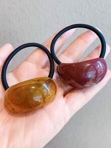 4条混色高弹力发圈,糖果色亚克力发饰,可爱发带,适合日常和上学佩戴 - 彩色 - 查看 5