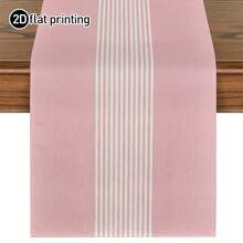1pc,Bohemian Style,Minimalist Striped Pattern Table Runner,Microwave Dust Cover,Protective Cover,Rectangular Tablecloth,Washable,Suitable For Home Dinner,Coffee Table,Kitchen And Dining Room Decor,Table Decoration Party And Scene Decor,Home Decor,Outdoor Patio Table Runner Decor,Entrance Decor,Fireplace Cover - Soft Matte Powder - View 14