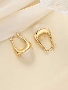 17KM 8/2pcs Simple Elegant Oil Drop Floral Earrings Set, Suitable For Women, Couples, Sisters, Summer Holiday, Date, Daily Casual, Party, Wedding, Gift For Mom, Friends - Multicolor - View 9