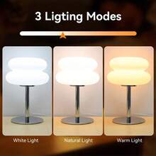 1PC Creative Double-Layer Bread LED Table Lamp, Candle Dinner Decor Night Light, USB Light, Button 3-Color Dimmable, 3D Hamburger Shape, Minimalist Design - Hamburger-shaped Table Lamp - View 8