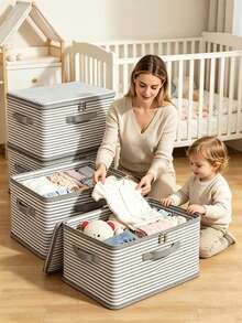 1 hộp đựng đồ bằng vải, hộp đựng đồ gia dụng gấp gọn dùng để đựng quần áo, đồ chơi, giỏ đựng đồ trong tủ quần áo. - Nhiều màu 1 - Xem 1
