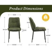 Chairus Modern Dining Chairs Set Of 2 Upholstered Kitchen Chairs In Chenille With Metal Legs For Dining Room/Kitchen/Bedroom - Verde - Ver 5