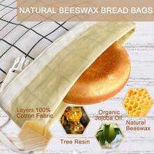 Beeswax Bread Bags For Homemade Bread And Bowl Cover Reusable Bread Baker Set Sourdough Bags - 1個蜂蠟袋 - 查看 3