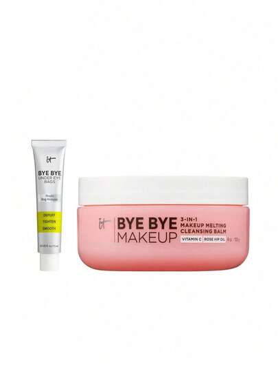IT Cosmetics [Bundle] Bye Bye Under Eye Bags Daytime Treatment Cream 15 Ml + 3-In-1 Makeup Melting Cleansing Balm 100 G