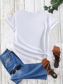 New Loose And Casual Summer T-Shirt For Women With Print. Suitable As A Gift. Women's T-Shirt. Elegant Blouses. Boho Chic. Soft, Breathable, And Comfortable Women's Top, Ideal For Spring, Summer, And Autumn, Perfect For Vacations, Travel, And Everyday Wear. - 白色的 - 查看 2
