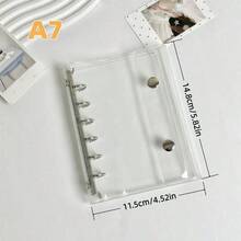 A6/A7/A8/M5尺寸便携式透明活页收纳盒，透明密封本，密封本，密封本，照片收纳袋，相册，预算计划本，日记本，笔记本，可用作办公用品 - 清除 - 查看 9