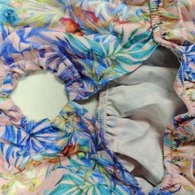 Vestido primavera mujer estampado, estilo sensual, escote al cuello con tirantes, calados y corte en capas - Rosa - Ver 5