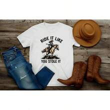 'Buy It Like You  It' T-Shirt • Western Design T-Shirt •  Cowgirl T-Shirt • Country Rodeo T-Shirt • Rustic Ranch Cowgirl T-Shirt - 白色 - 查看 2