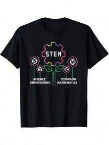 1 Piece Stay Groovy Retro 70s Flower Power Style T-Shirt, For All Seasons, Cotton, With One-Sided Print, Round Neck And Short Sleeves, 180g, 100% Cotton, Designs Are Printed. Unisex. - 黑色 29 - 查看 6