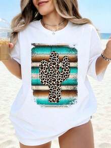Aloha Beach Waves Sun Graphic Women's T-Shirt, Casual Summer Top For Women, Vacation Clothes, Plus Size, Black Shirt, Casual Daily Wear. - 白色 - 查看 7