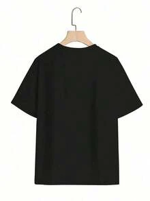 AINO 1 Piece, Women's T-Shirt 100% Cotton, Rock Style, Vintage Graphic Print Bird And Eagle, For Country Music Concerts, Casual, Short Sleeve, Classic Style, Thick Cotton, Halloween Printed T-Shirt For Women. - 黑色 - 查看 2