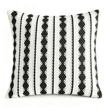 1pc Cotton Geometric Diamond Pattern Pillow Cover (Suitable For Decorating Room, Living Room, Beach, Car, Party, Christmas, Daily Use) - Black - View 9