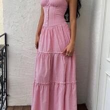 Flowy Dress, Elegant Lady-Like Style - Rojo y blanco - Ver 7