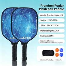 7-Piece Lightweight Pickleball Racket Set (Includes 2 Rackets + 4 Random Color Pickleballs + 1 Racket Bag), With Anti-Slip Ergonomic Soft Grip And PU Wear-Resistant Fabric, Thick PVC Edging For Tear And Abrasion Protection, Suitable For Beginner To Intermediate Players, Essential For Outdoor Sports, Gym, Summer, And Holidays - Multicolor - View 11